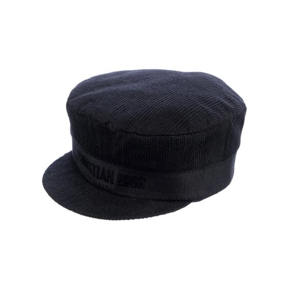 Black Christian Dior Corduroy Paper Boy Hat Size 58 - Picture 3 of 4